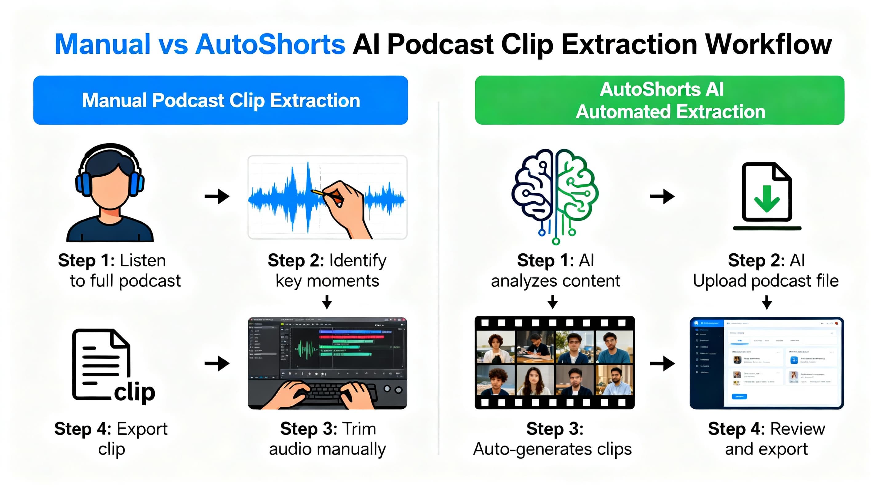 Manual vs Automated - How to extract podcast moments