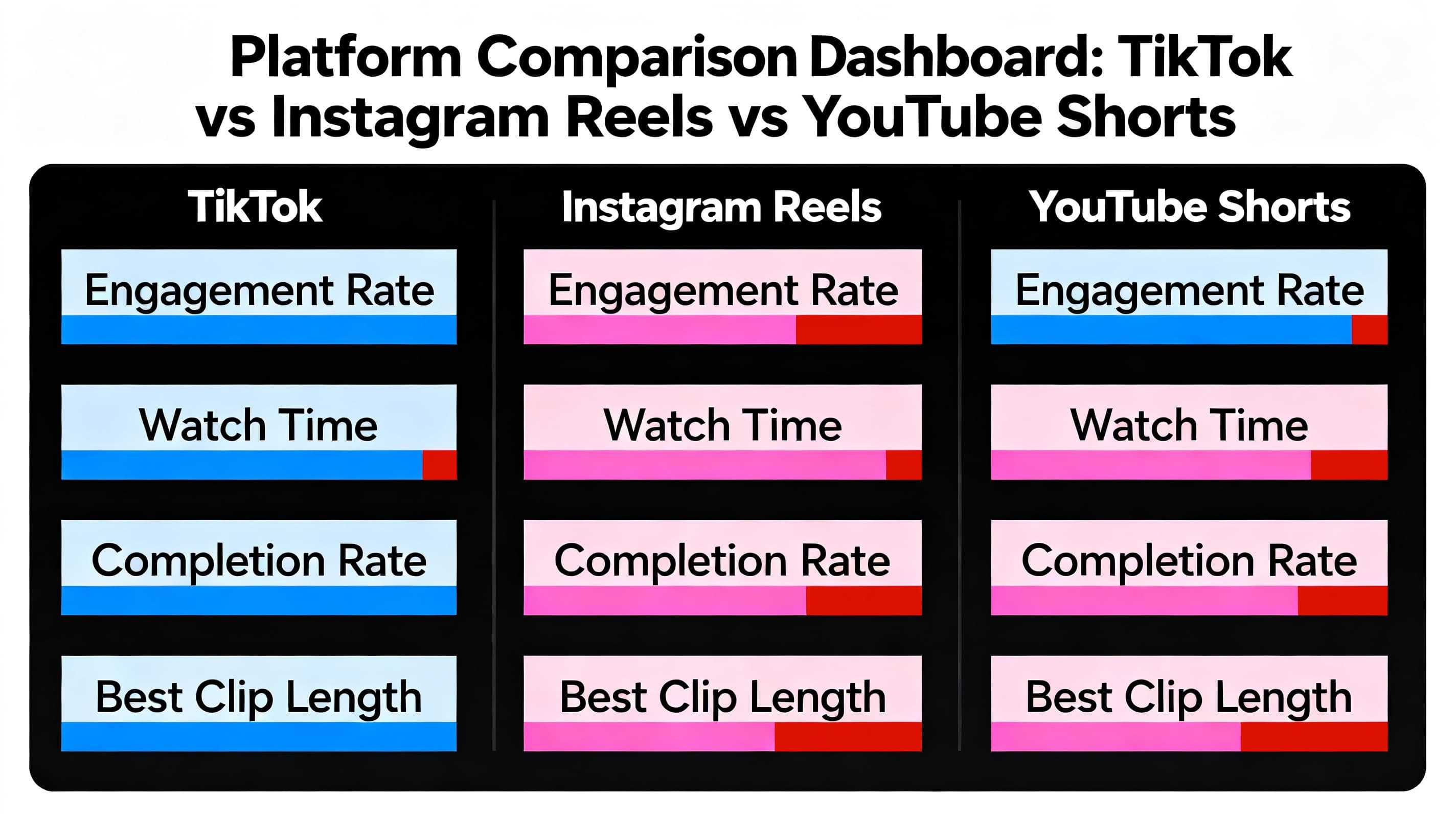 Platform comparison analytics across short-form platforms