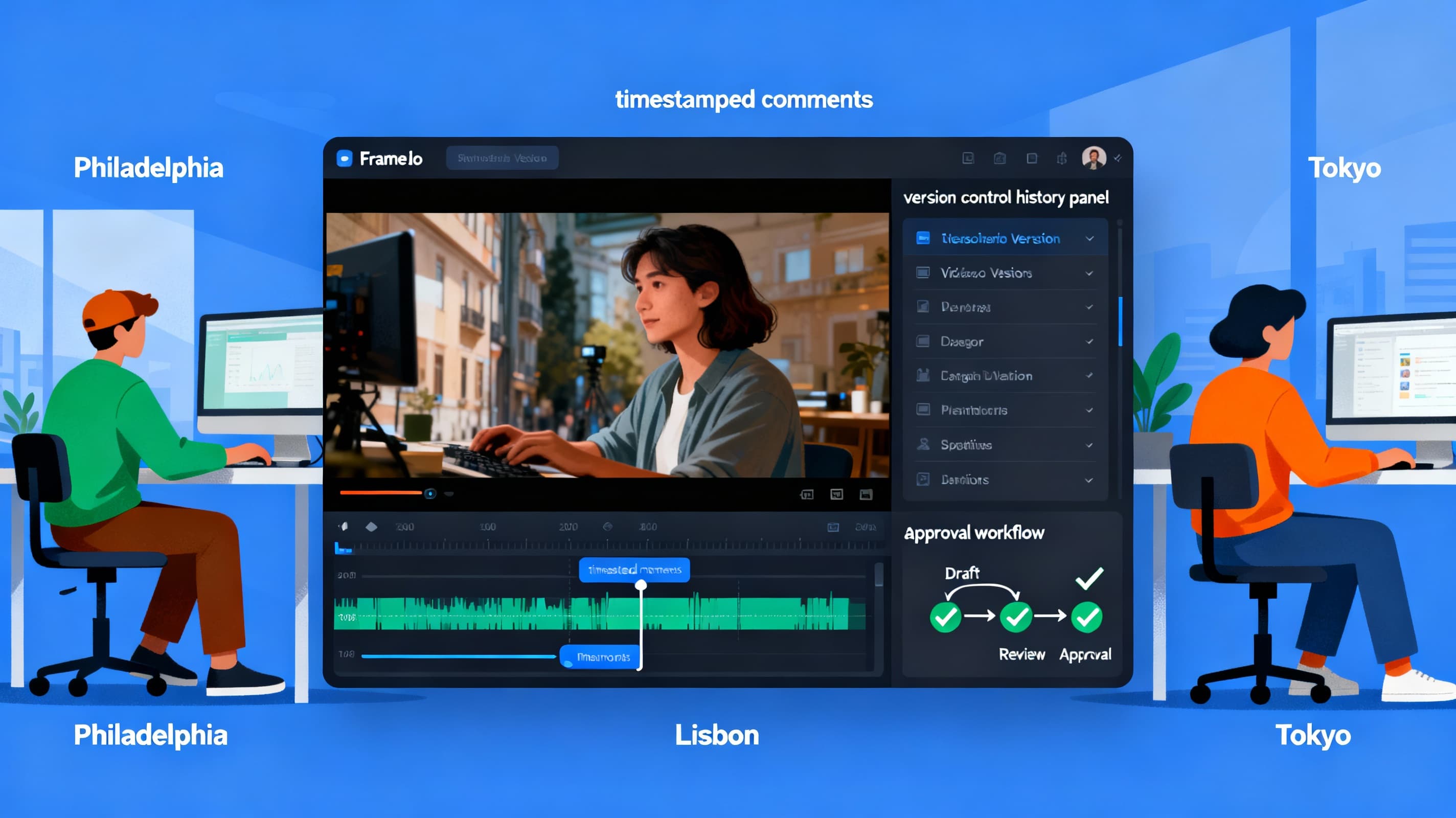 Real-time collaboration - teams across time zones working on one project together