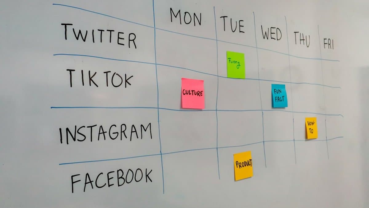 Content creator's scheduling dashboard showing simultaneous posting workflow across TikTok, Instagram Reels, YouTube Shorts, and Facebook platforms — Photo by Walls.io on Unsplash