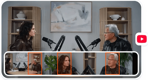 A long-form landscape podcast video ready for AI processing into short clips